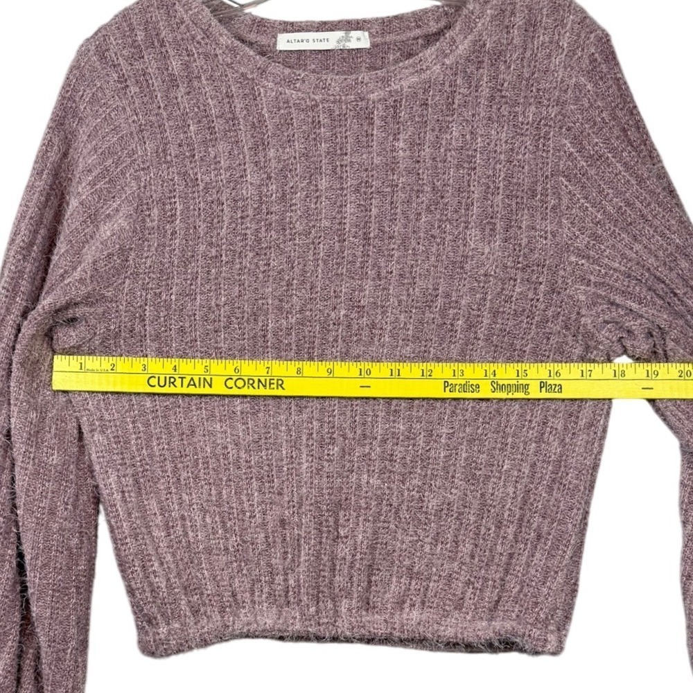 Altar'd State Elm Eyelash Sweater, Elderberry, Size Medium - Picture 4 of 9